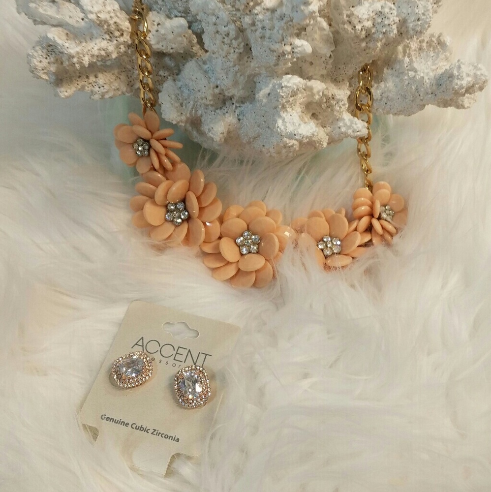 ONLY $10! Peaches bundle earrings necklace
